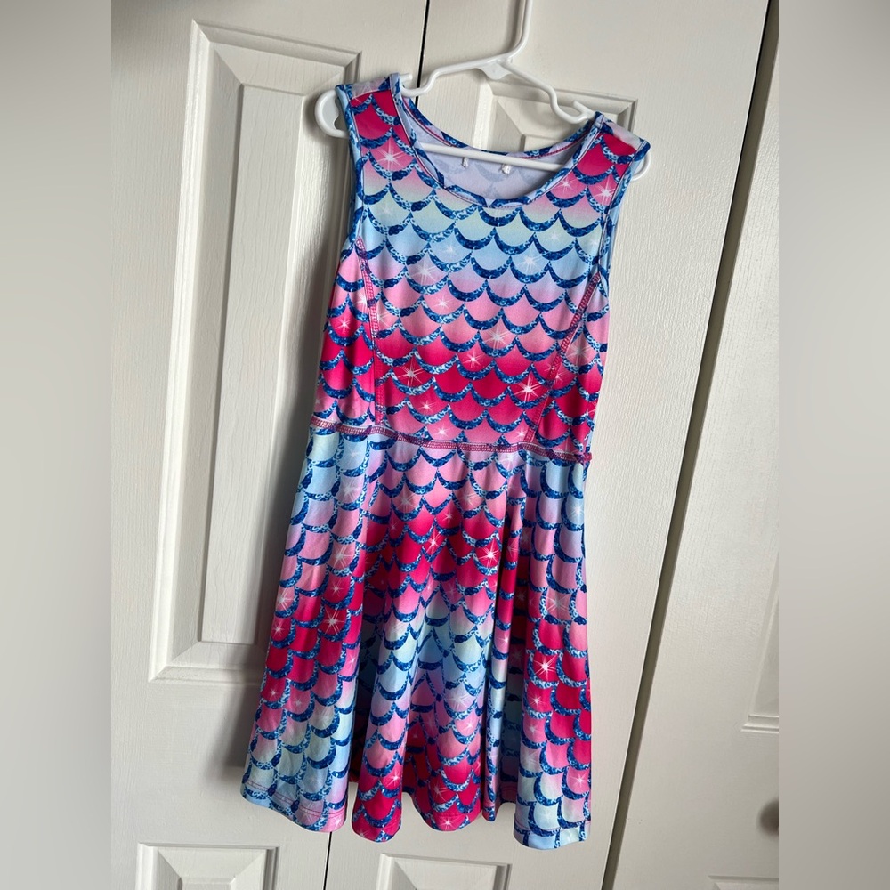 Girls Colorful Mermaid Tank Top Dress Size 6/7 GUC